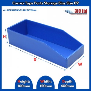 Correx Type Parts Storage Bins Size 09